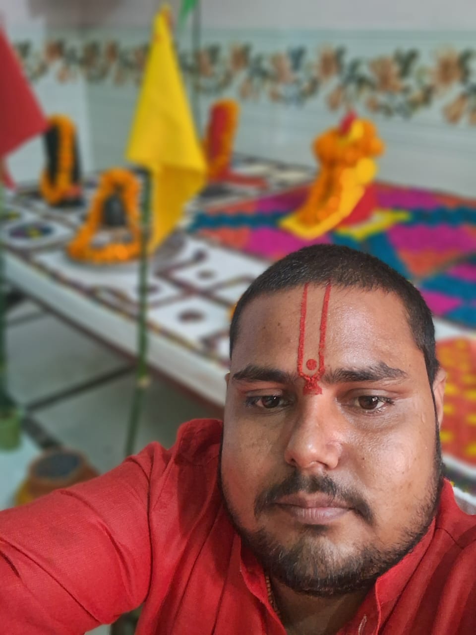 Puja arrangement for family ritual