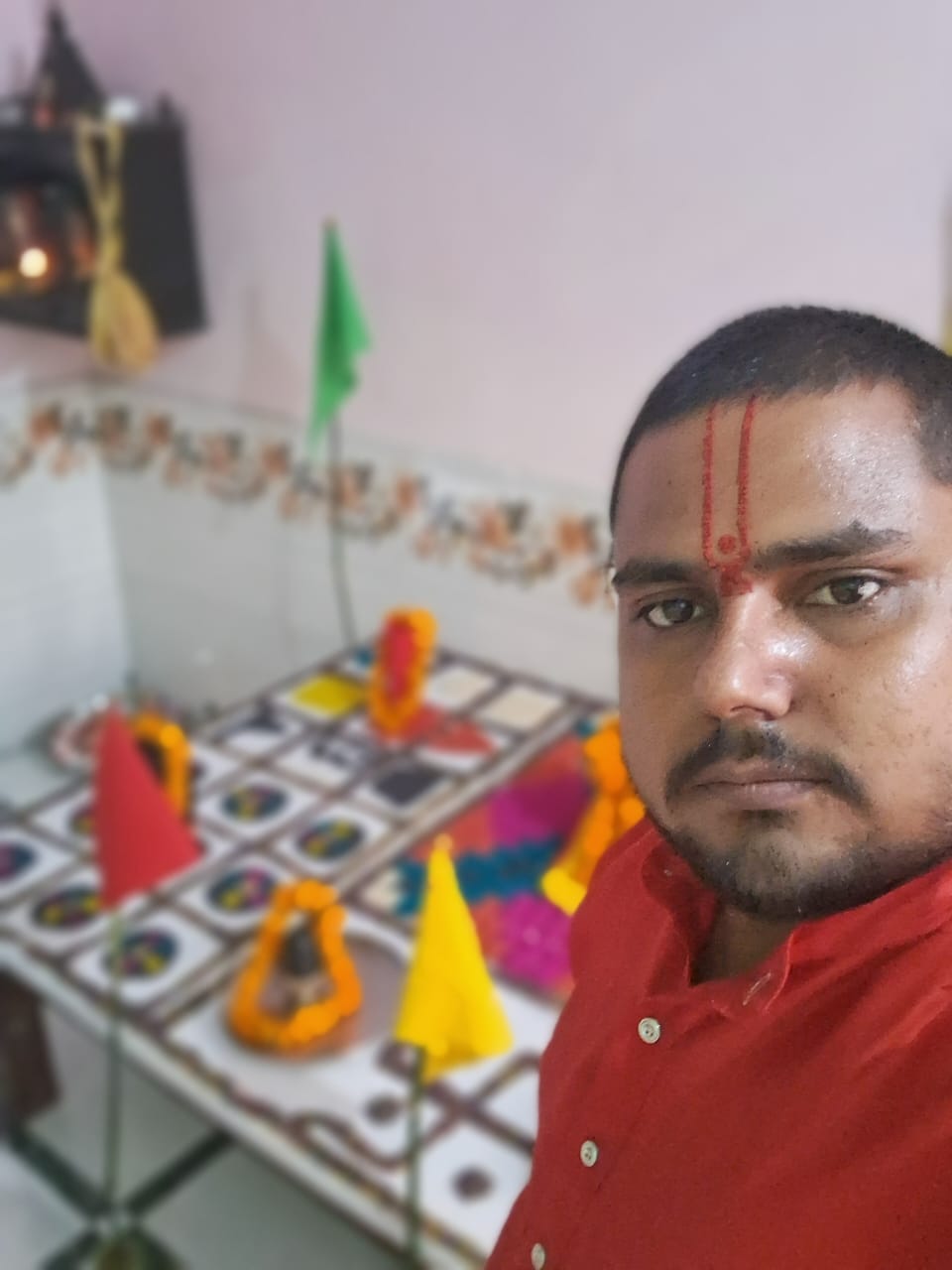 Ritual arrangement for a devotional family visit